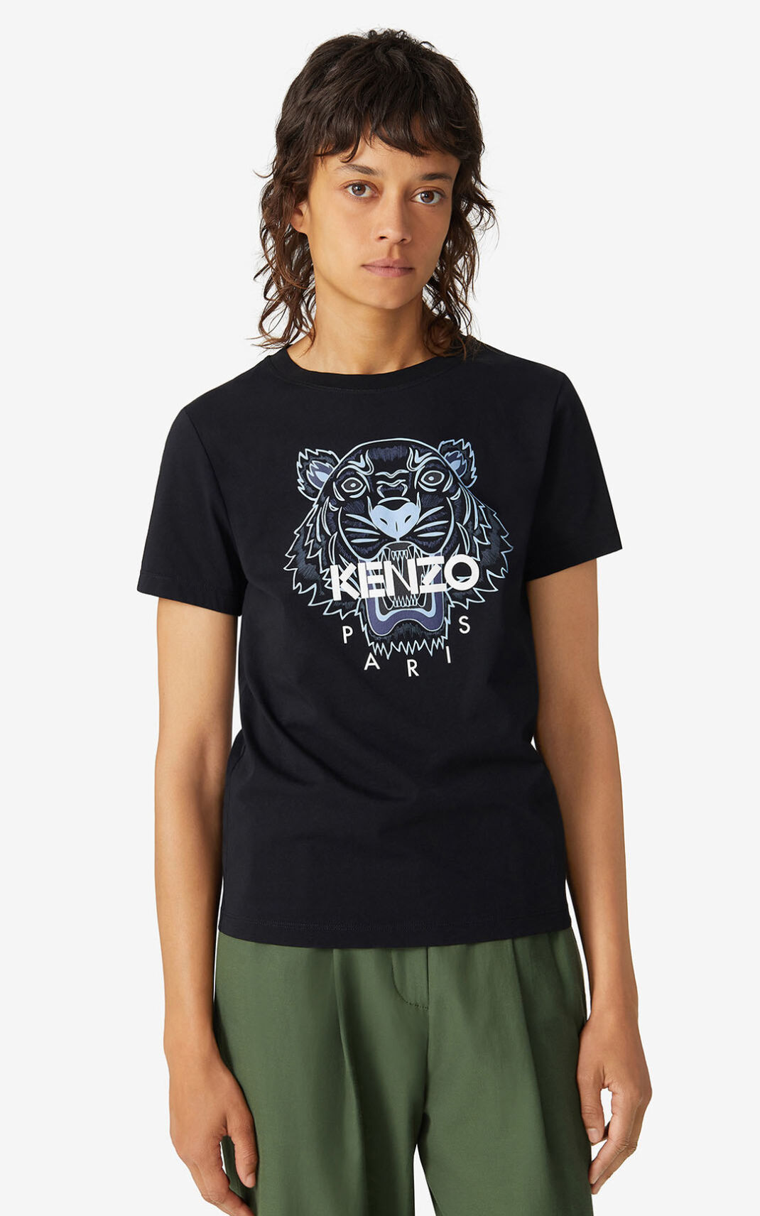 T Shirt Kenzo Femme Tiger Noir KQZHM-9871